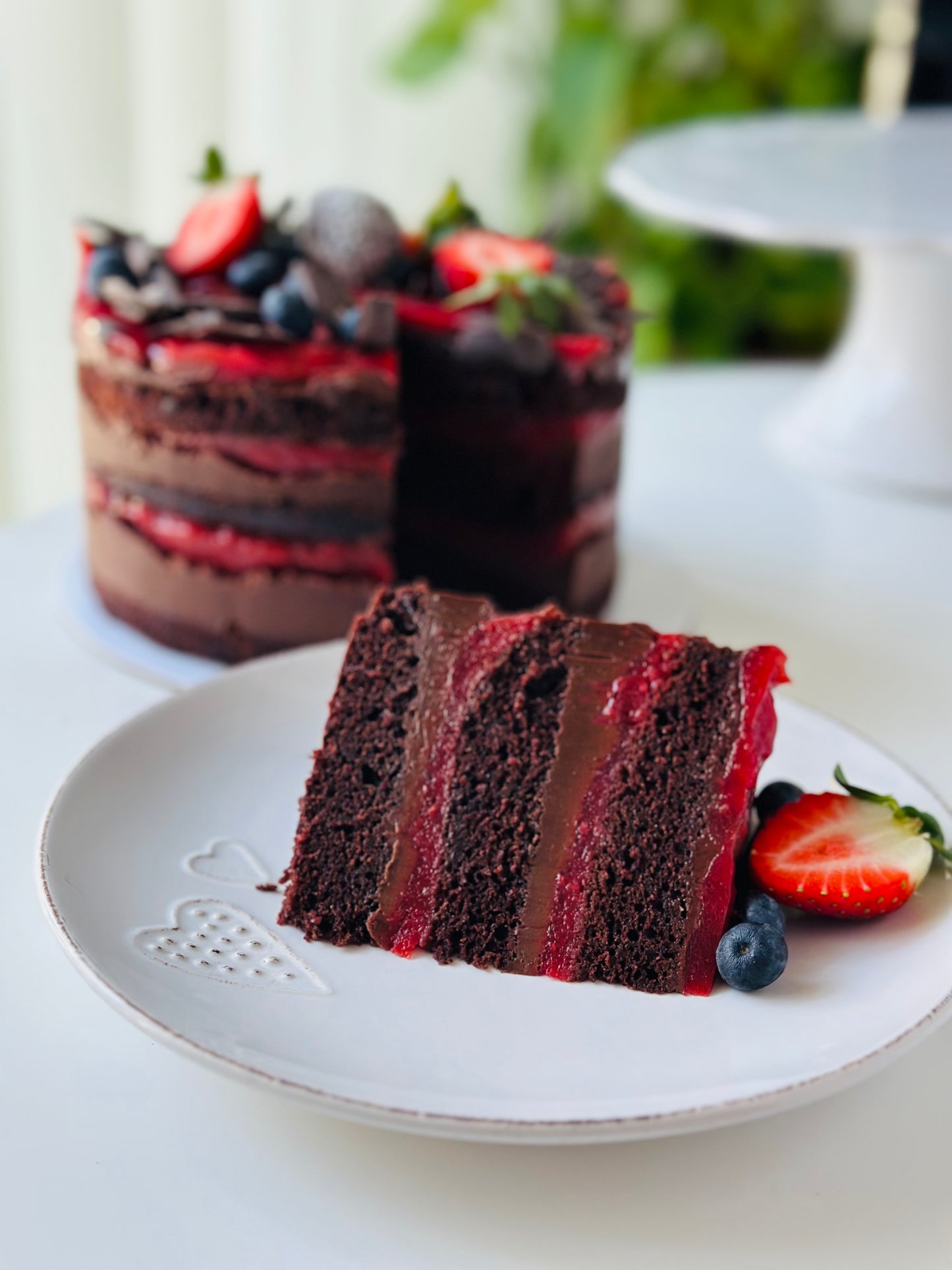 Tort vegan( de post) cu ciocolată și căpșune