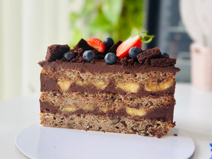 Tort vegan( de post) cu banane și ciocolată