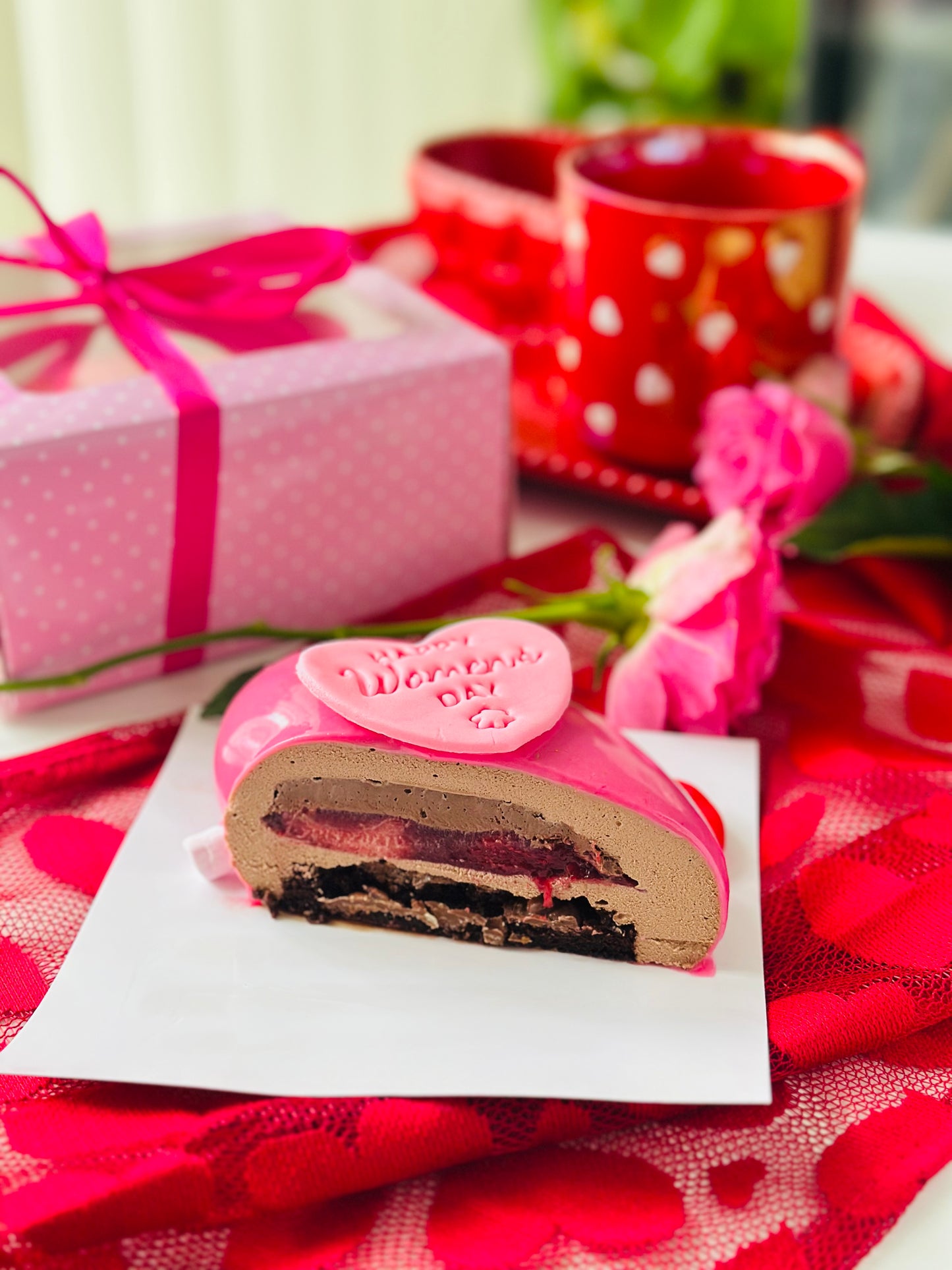 Tort inimă Entremet- Ciocolată și fructe de pădure